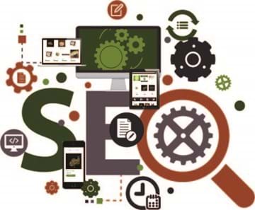 SEO Tools feature image SEO Tools being represented by gears and icons of devices and capabilities